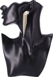 Lange Ohrringe mit hängenden Kristallen - Gold