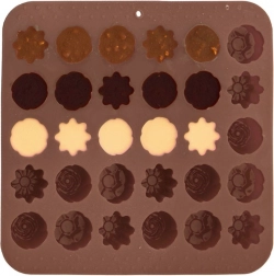 Siliconen vorm voor pralines Sillinie, 30 bloemvormen