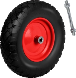 Roue increvable pour brouette 4.00-8 noir/rouge Humberg