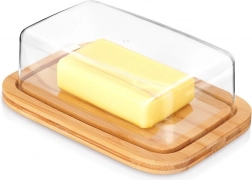 Bambus-Butterdose mit transparentem Deckel