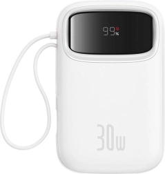 Baseus QPow 2 power bank 10000 mAh, 30 W, USB‑C (white)