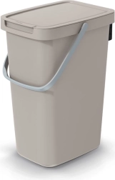 Poubelle Systema Q Collect avec couvercle, 12 l, brun clair