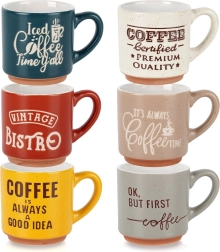 Keramische Espressotassen 110 ml, Set 6 Stück