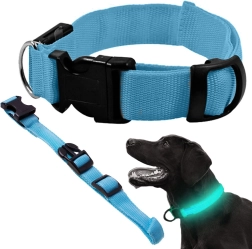 LED-Leuchthalsband für Hunde und Katzen, verstellbar, 59 cm – blau