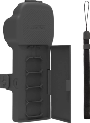 Étui de protection Sunnylife avec sangle et cordon tour de cou pour DJI Osmo Pocket 3 – gris