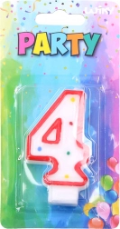 Party Candle Number 4 Red