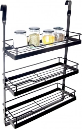 Hängendes Küchenregal für Reling, Metall, schwarz RADKA 32 × 11 × 46 cm