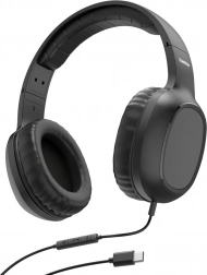 Hama Fun C kabelgebundene Over-Ear-Kopfhörer mit Mikrofon, schwarz