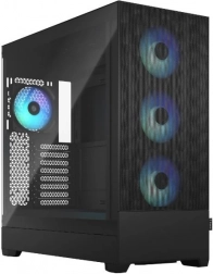 PC case with RGB lighting and transparent side panel