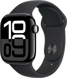 Apple Watch Series 10 GPS 42 mm onyx met zwarte sportband S