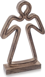 Holz-Weihnachtsfigur Engel aus Mangoholz 29 cm