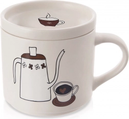 Porcelain Mug with Lid 420 ml