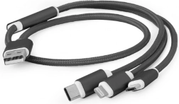 USB-Ladekabel 3-in-1, 1 m, schwarz