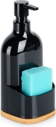 Zeepdispenser met sponshouder, zwart, 500 ml