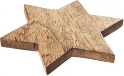 Wooden mango wood coaster 12.5 cm in a star shape