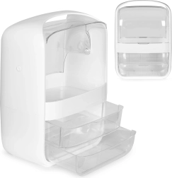 Organisateur cosmétique avec couvercle et 2 tiroirs MODERNHOME – blanc