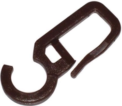 Grands crochets de rideaux en plastique marron (100 pièces)