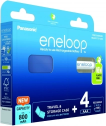 Eneloop AAA Batteries 800 mAh 4 pcs with case