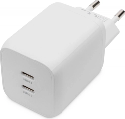 GaN Charger 65 W with 2× USB‑C PD 3.0, white