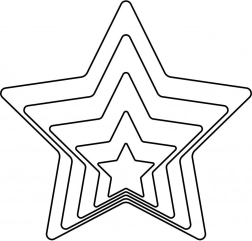 Set koekjesuitstekers ster, roestvrij staal, 5 stuks (1,5–7,5 cm)