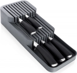 Drawer knife organizer, gray, two-level