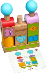 Lucy & Leo Shapes and Emotions – wooden peg puzzle with templates