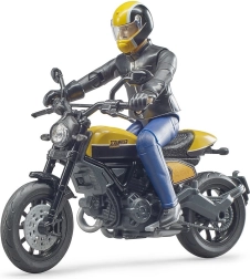Bruder bworld motorcycle Scrambler DUCATI Cafe Racer with rider 1:16