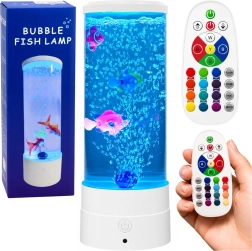 Dekorative LED-Nachtlampe im Aquarium-Design mit Fischen RGB (16 Farben), weiß, USB