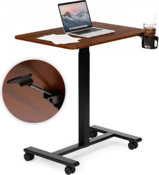 Mobiel in hoogte verstelbaar tafeltje 70 × 48 cm met bekerhouder ModernHome