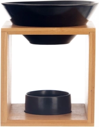 Bamboe aromalamp met zwarte kom 12 × 11 × 14 cm