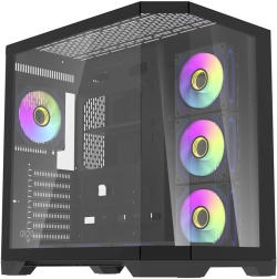 Boîtier PC Darkflash FT418 Pro avec 7 ventilateurs ARGB (noir)