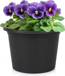 Kunststoff Gartenblumentopf schwarz rund 20 cm