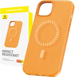 Magnetische hoes Baseus Fauxther voor iPhone 15, oranje