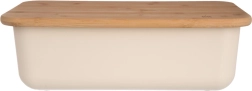 Brotkasten aus Kunststoff und Bambus, beige, 40 × 23 × 13 cm