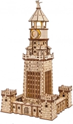 Ugears puzzle mécanique 3D en bois Phare d’Alexandrie avec éclairage LED