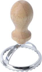Round ravioli and pierogi cutter with wooden handle