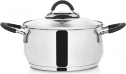 Stainless steel pot with glass lid DALIE 18 cm, 2.6 l