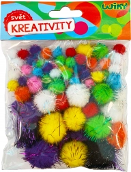 Pompoms with Glitter Assortment of Sizes