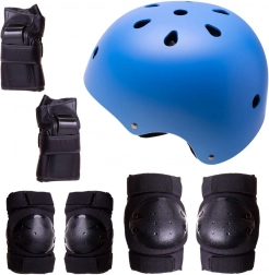 Helm + Schützer für Inlineskates, Skateboard, Fahrrad – blau-schwarz, M