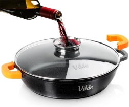 Poêle profonde en granit avec couvercle en verre TERRUNA AROMA 32 cm, 4,7 l