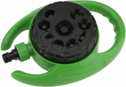 Grüner Gartensprenger mit 9 Funktionen und Regendusche