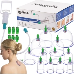 SOULIMA vacuümcups zonder vuur, set van 12 stuks met pompje voor anticellulitismassage