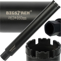 Diamond core bit 63 × 450 mm BIGSTREN, 1-1/4" UNC thread for concrete and stone