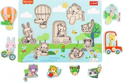 Fisher-Price Wooden Peg Puzzle – Animals, 8 Pieces