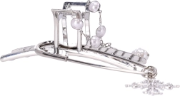 Dekorative Haarklammer mit silbernen Perlen