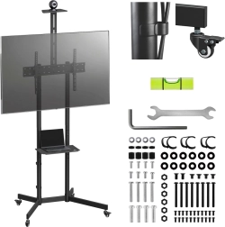 Mobile TV stand with shelf and camera mount 37–70" up to 45 kg