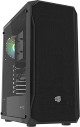 boîtier PC Fury Shobo SH4 RGB midi tower, noir avec panneau latéral en verre trempé