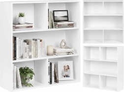 Standing shelf for living room and bedroom, 3 shelves, white, ModernHome