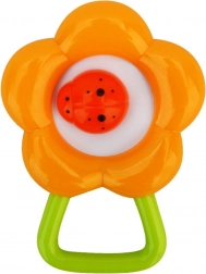 BAYO Flower-Shaped Rattle, Orange, 12 cm