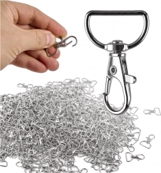 Metall-Drehkarabiner „Fisch“, 3,7 × 2 cm, silber – 500 Stk.